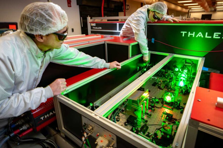 Lasers made muon beams, no massive accelerator needed